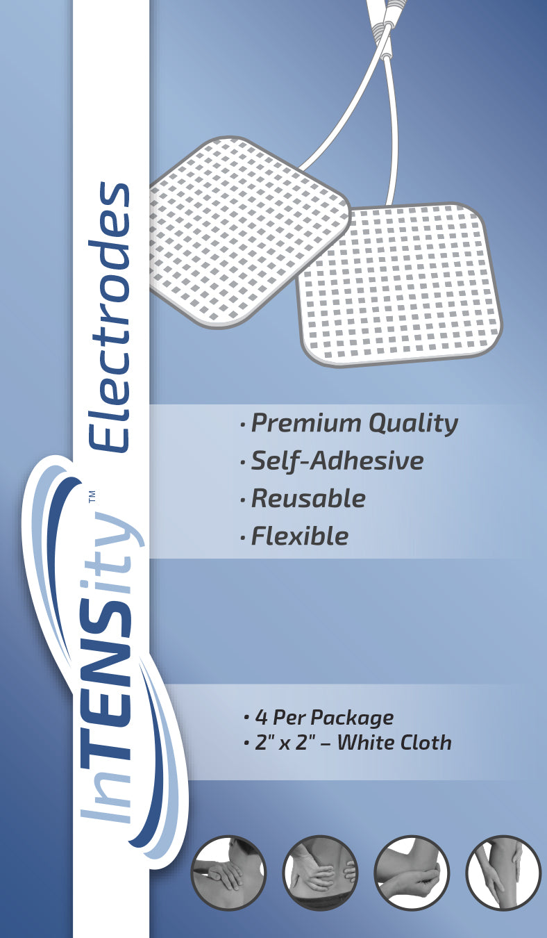 InTENSity Self-Adhesive Electrodes, 2" x 2" Premium White Cloth