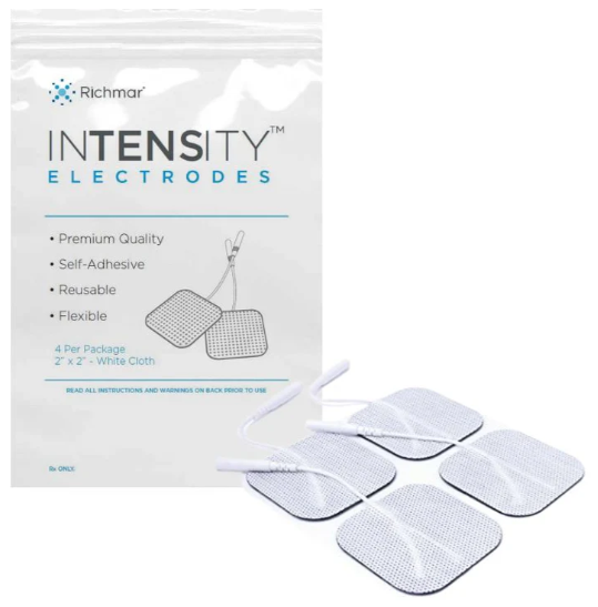 InTENSity Self-Adhesive Electrodes, 2" x 2" Premium White Cloth