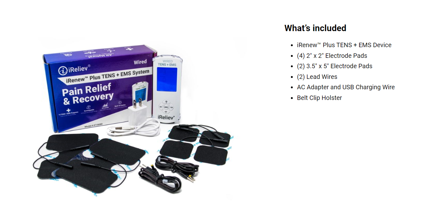 Wired Premium TENS + EMS Pain Relief & Recovery