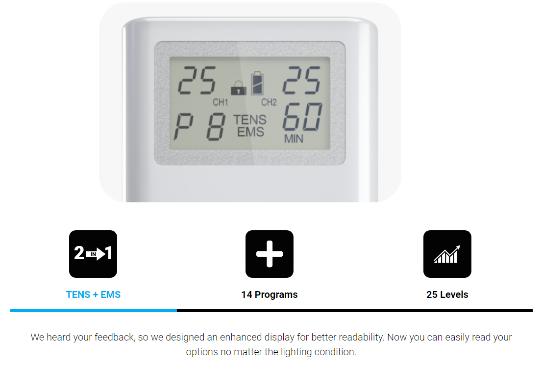 Wired TENS + EMS Pain Relief & Recovery System with 14 Program