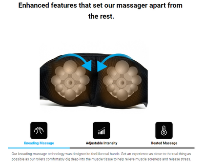 Premium iReliev Wireless Shiatsu Back and Neck Massager